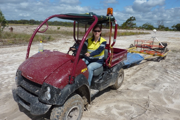 Trailer  pulled by a MULE.